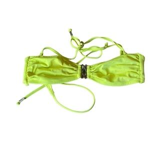 H&M Chartreuse String Bikini Top Size 10